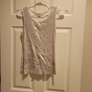White Tank with sequin front